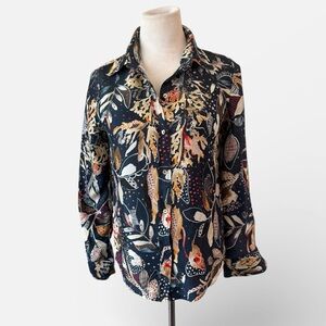 New! LANHTROPY CAPE CUPRO BLOUSE NIGHT FOREST Size XS